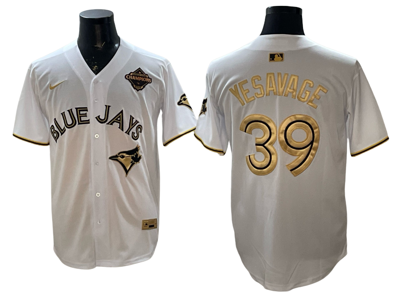 Custom 2025 American League Champions White Gold Jersey - All Stitched