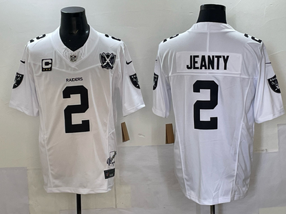 Custom Ashton Jeanty Raiders Black White Gray Split Limited Football Jersey -All Stitched