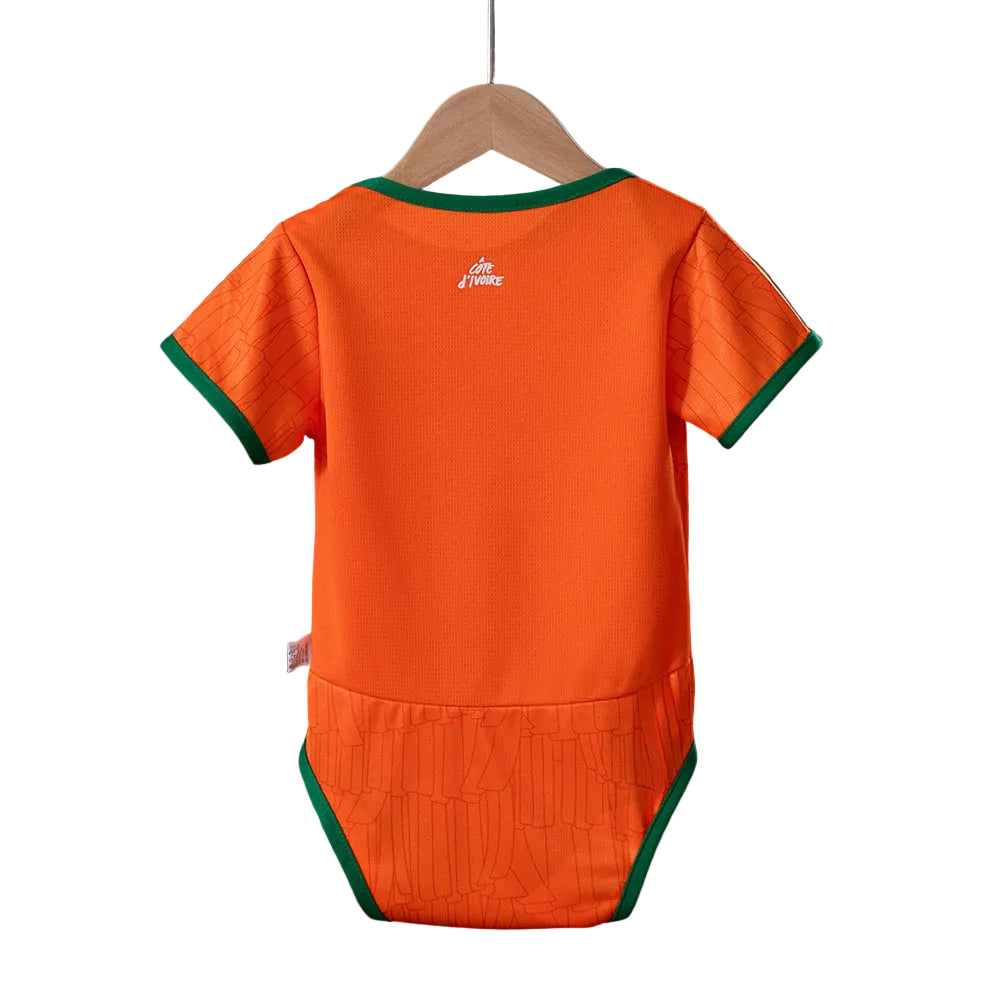 Custom Infant 2026 Ivory Coast Home Orange Soccer Jersey | Ivory Coast 2026 Baby Bodysuit