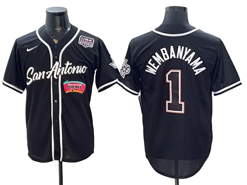 2026 Stephon Castle Dylan Harper De'Aaron Fox Victor Wembanyama San Antonio Spurs Baseball Jersey -All Stitched