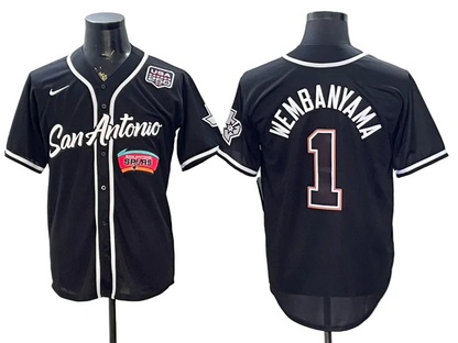 2026 Stephon Castle Dylan Harper De'Aaron Fox Victor Wembanyama San Antonio Spurs Baseball Jersey -All Stitched