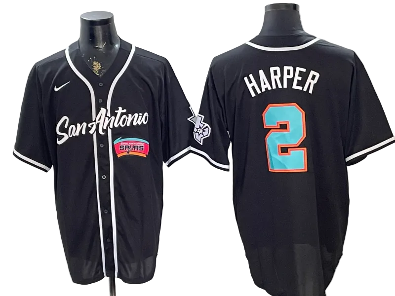 2026 Victor Wembanyama San Antonio Spurs Baseball Jersey -All Stitched