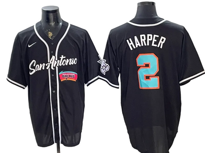 2026 Victor Wembanyama San Antonio Spurs Baseball Jersey -All Stitched