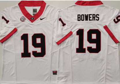 Men's Brock Bowers Black Jersey #19 Red White Georgia Bulldogs Stranger Things Edition Vapor Stitched