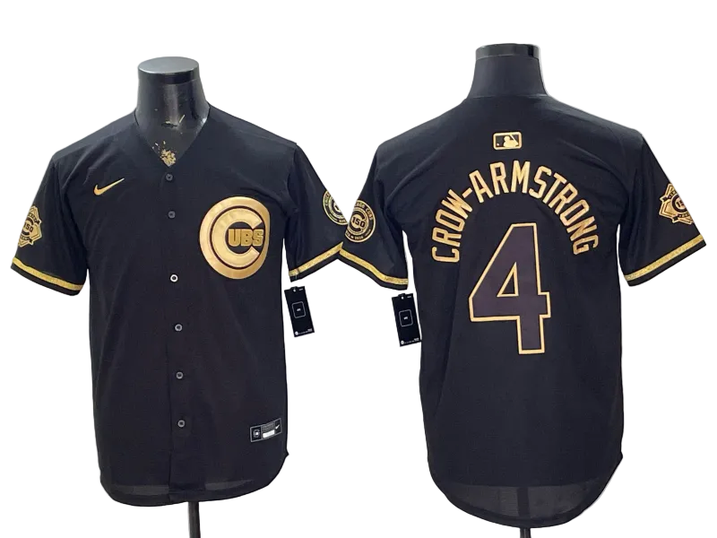 Custom Cubs Black Gold Limited Baseball Jersey -All Stitched
