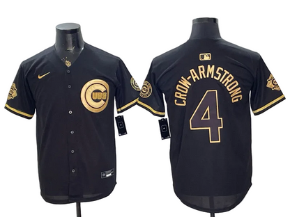 Custom Cubs Black Gold Limited Baseball Jersey -All Stitched