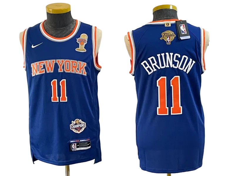 2026 OG Anunoby Jalen Brunson Josh Hart Karl-Anthony Towns Jose Alvarado Black Blue White Baskeball Jersey -All Stitched