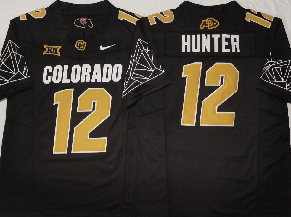 Custom Travis Hunter #12 Colorado Buffaloes White Gray Black Gold Limited Football Jersey -All Stitched