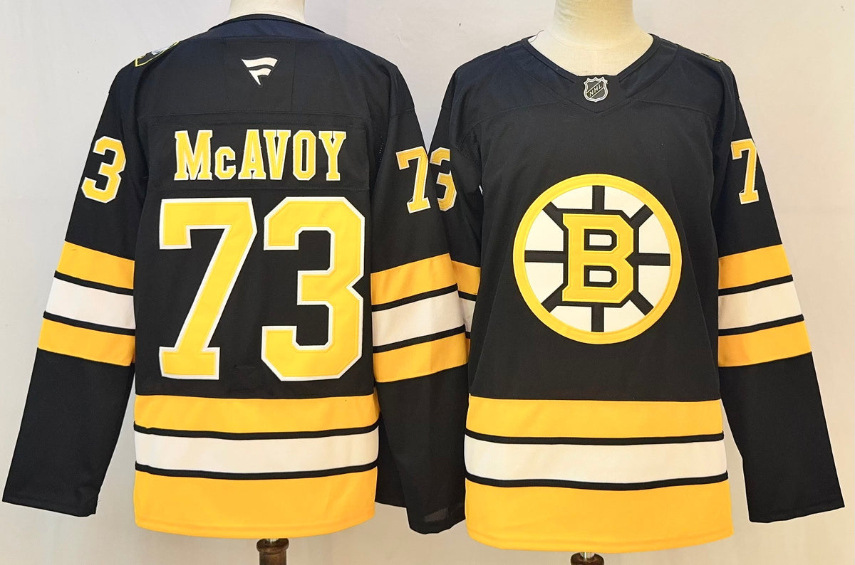 Custom Name Number Jeremy Swayman James Hagens David Pastrnak Bruins Home Black Hockey Jersey -All Stitched