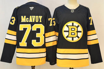 Custom Name Number Jeremy Swayman James Hagens David Pastrnak Bruins Home Black Hockey Jersey -All Stitched