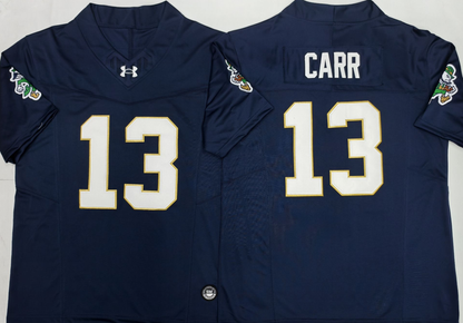Custom CJ Carr #13 Notre Dame Fighting Irish Green White Navy Limited Football Jersey -All Stitched
