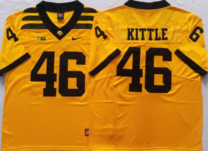 Custom George Kittle #46 Iowa Hawkeyes Black Gold White Limited Football Jersey -All Stitched