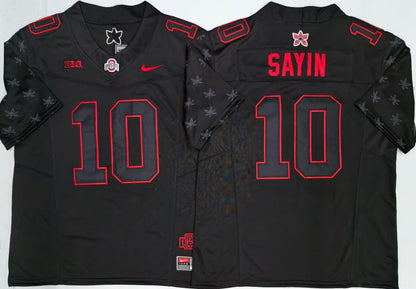 Men's Julian Sayin #10 Ohio State Buckeyes Black Vapor Jersey -All Stitched
