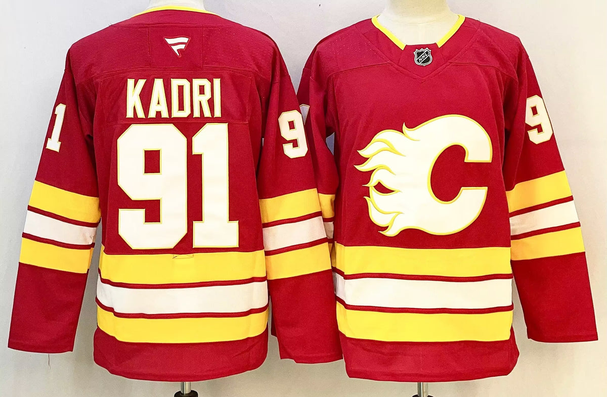 Custom Jacob Markstrom Andrew Mangiapane Flames Red Hockey Jersey -All Stitched