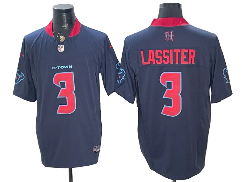 Custom Tank Dell Texans 2nd Alternate Navy Limited Jersey -All Stitched