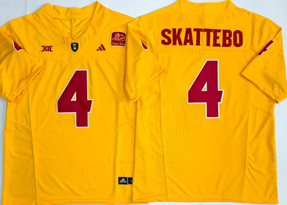Men's Cam Skattebo #4 Arizona Sun Devils Gold Vapor Jersey -All Stitched