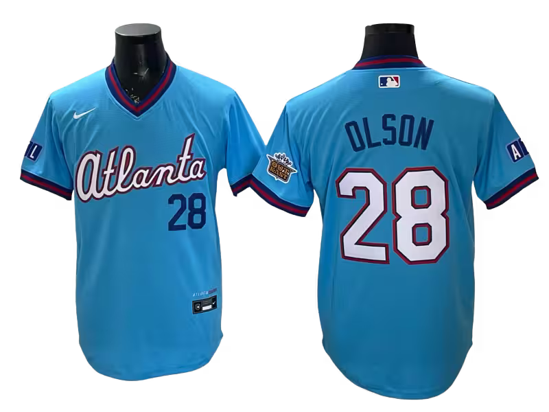 Custom Braves Powder Blue 2026 City Connect Stadium Outkast patch Jersey - All Stitched