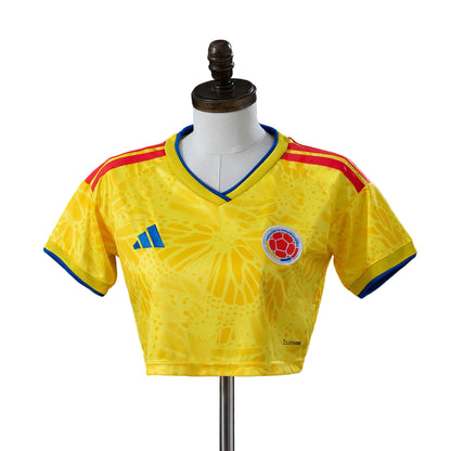 Women's Colombia 2026 Home Yellow Cropped Soccer Jersey