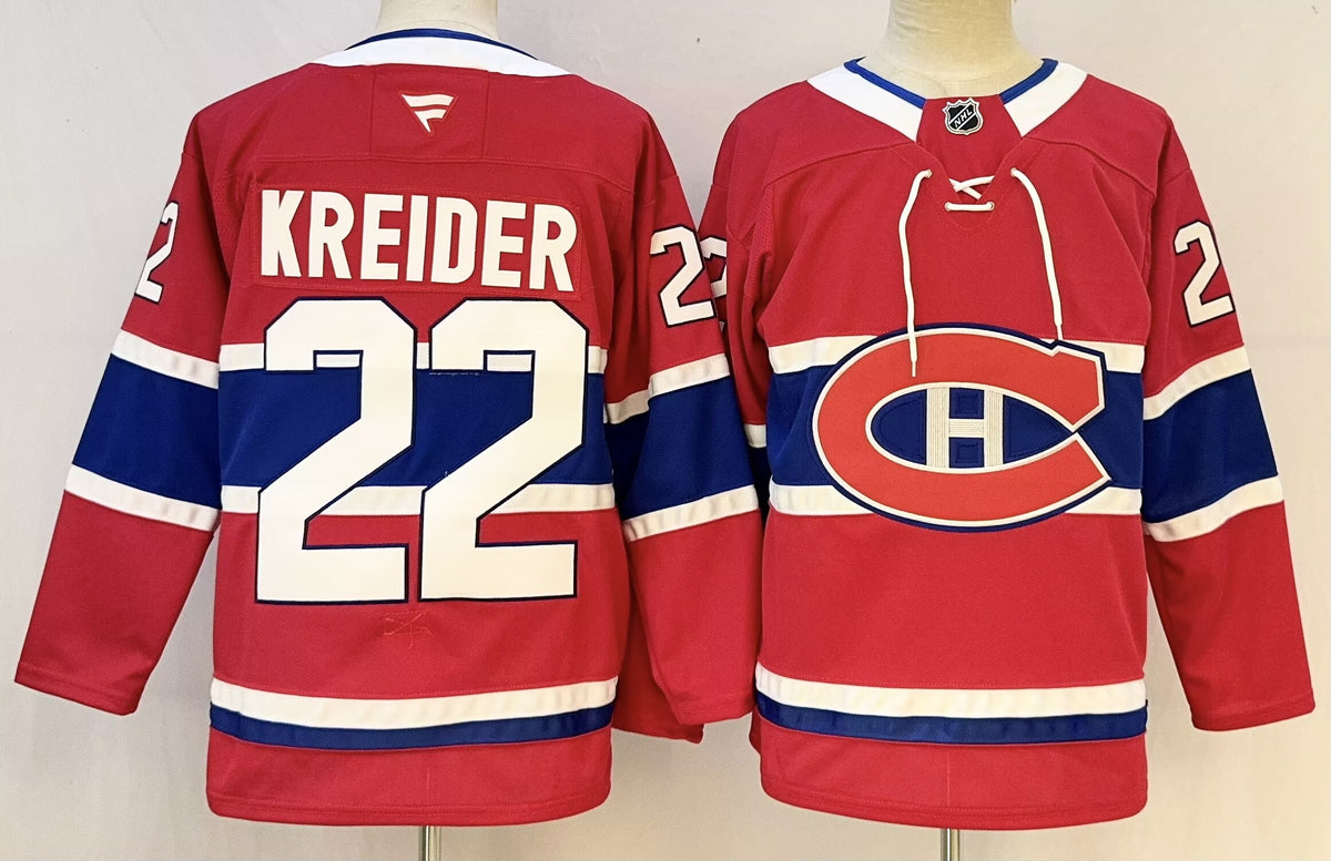 Custom Canadiens Home Red Premium Hockey Jersey -All Stitched
