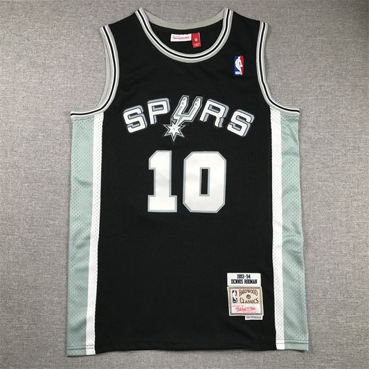 Dennis Rodman San Antonio Spurs 1993-94 Black Baskeball Jersey -All Stitched