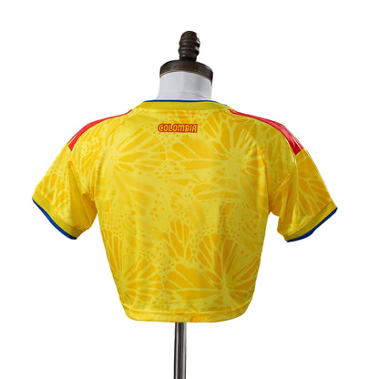 Women's Colombia 2026 Home Yellow Cropped Soccer Jersey