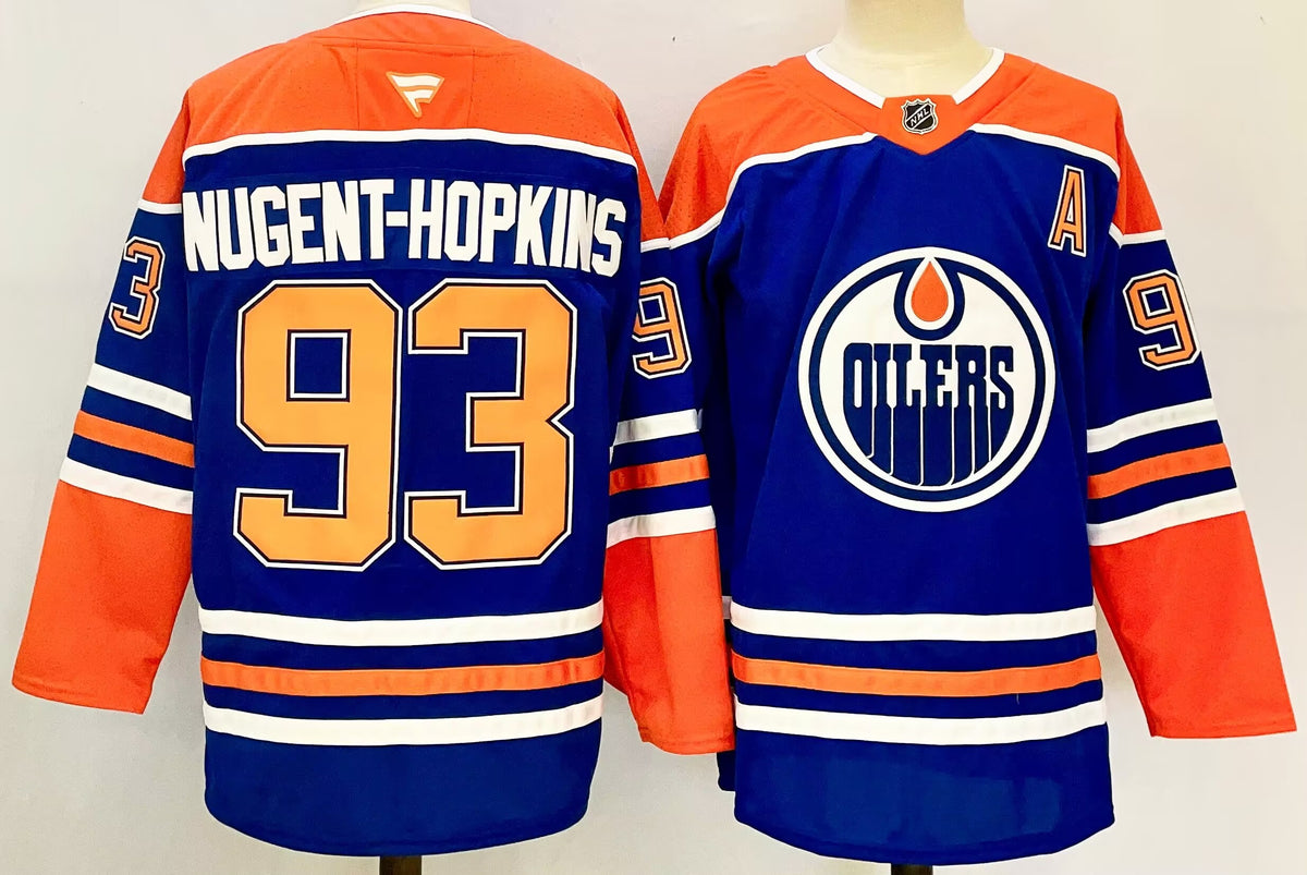 Custom Leon Draisaitl Stuart Skinner Oilers Home Royal Hockey Jersey -All Stitched
