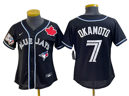 Custom Blue Jays 50th Flag of Canada Black Baseball Jersey - All Stitched