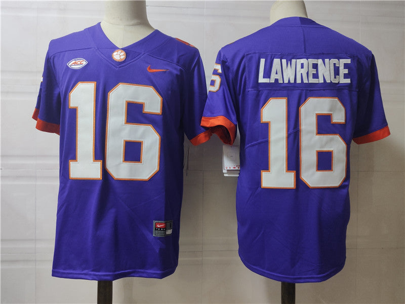 Custom Trevor Lawrence #16 Clemson Tigers Orange White Purple Limited Football Jersey -All Stitched