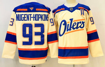 Custom 2026 Oilers Alternate Light Beige Premium All Stitched Hockey Jersey