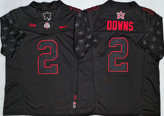 Men's Caleb Downs #2 Ohio State Buckeyes Black Vapor Jersey -All Stitched