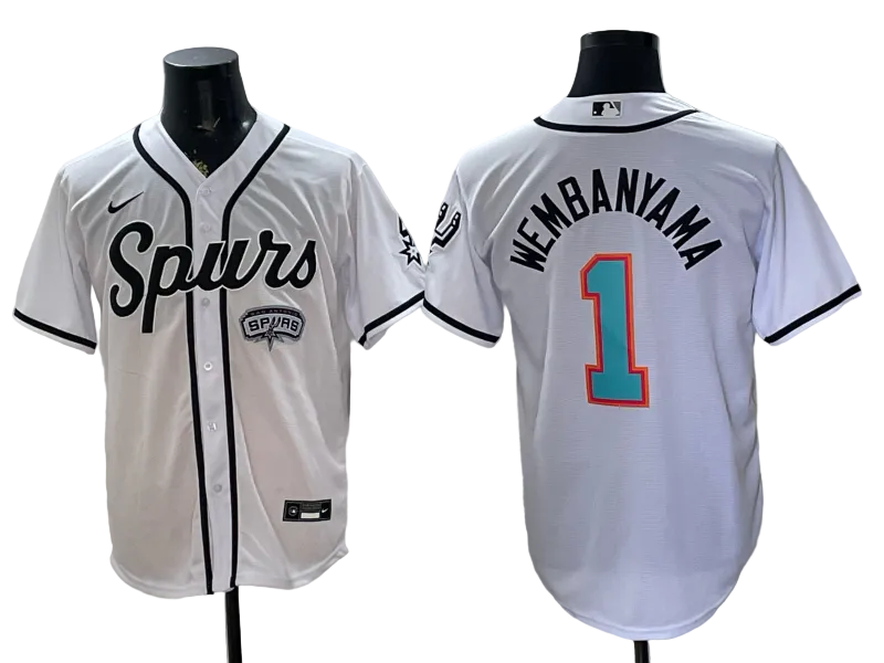 2026 Victor Wembanyama San Antonio Spurs Baseball Jersey -All Stitched