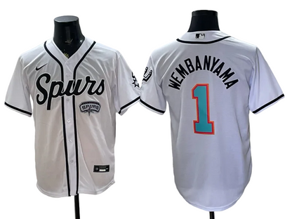2026 Victor Wembanyama San Antonio Spurs Baseball Jersey -All Stitched