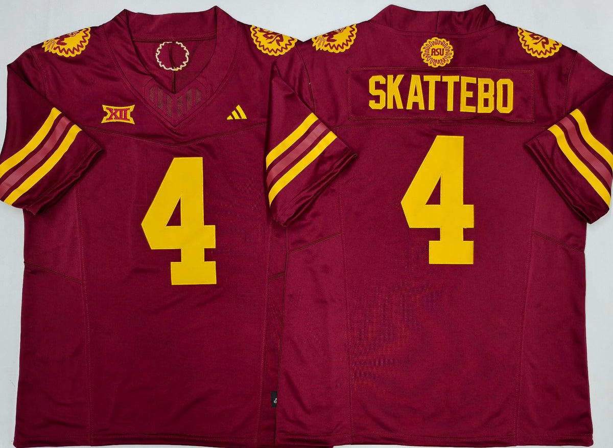 Custom Cam Skattebo #4 Arizona State Sun Devils 1975 Throwback Maroon Black White Limited Football Jersey -All Stitched