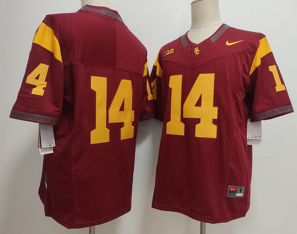 Custom Jayden Maiava #14 USC Trojans Cardinal White Limited Football Jersey -All Stitched