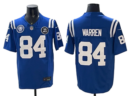 Custom Tyler Warren Royal White Limited Football Jersey -All Stitched