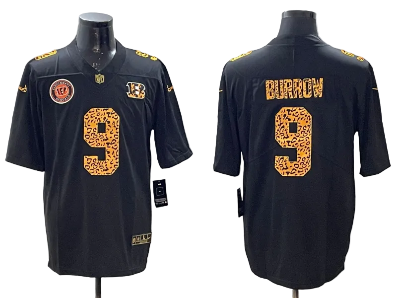 Custom Joe Burrow Black White Gray Split 2026 Salute to Service Limited Football Jersey -All Stitched