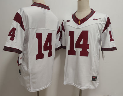 Custom Jayden Maiava #14 USC Trojans Cardinal White Limited Football Jersey -All Stitched