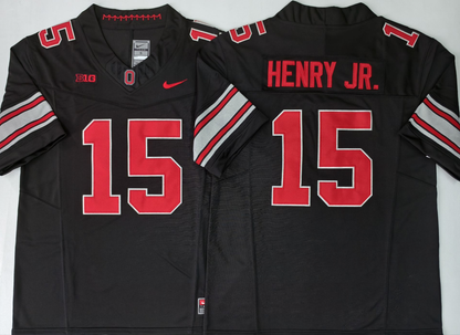Custom Chris Henry Jr #15 Ohio State Buckeyes Scarlet White Black Limited Football Jersey -All Stitched
