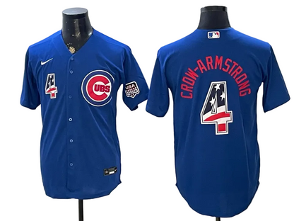 Custom Cubs Pete Crow-Armstrong USA 250 Fourth of July Baseball Jersey -All Stitched