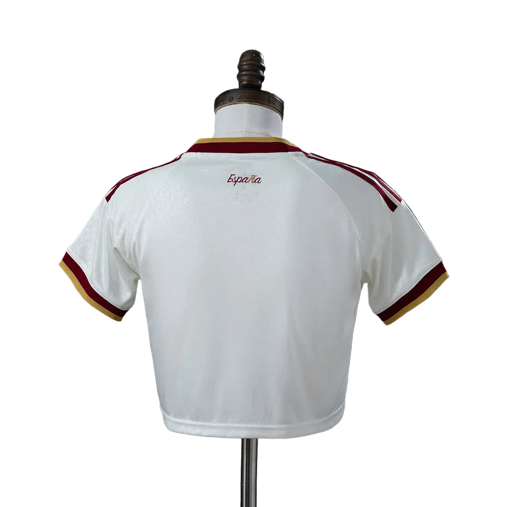 Women's Spain 2026 Home White Cropped Soccer Jersey