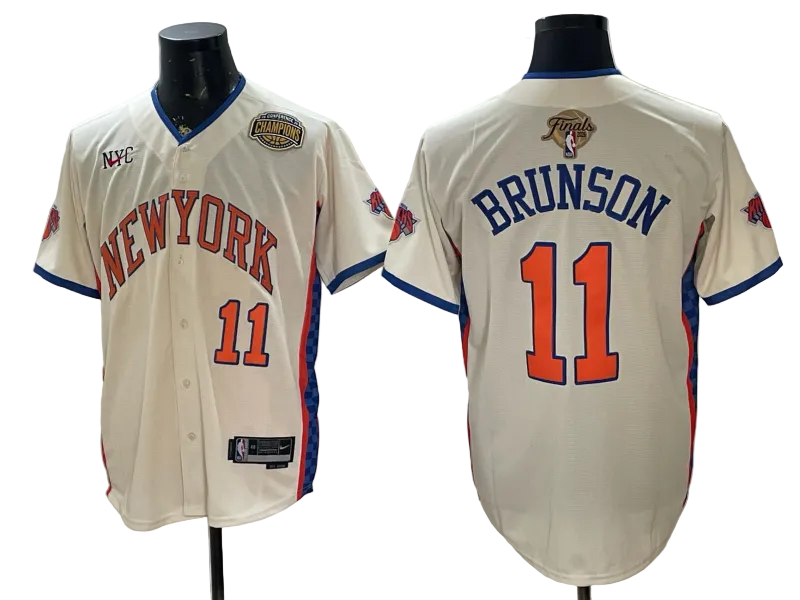 Custom Men's Jalen Brunson OG Anunoby 2026 Finals Champions Always Baseball Jersey -All Stitched