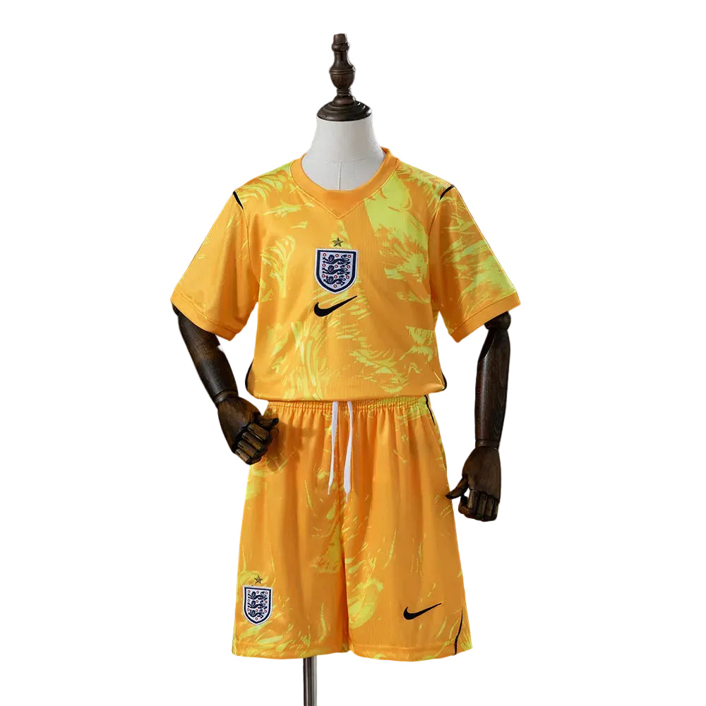 Custom Youth England 2026 GK Yellow Soccer Jersey Kit Set– Personalized Name & Number