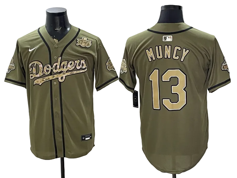 Olive 2026 Armed Forces Day Baseball Jersey -All Stitched