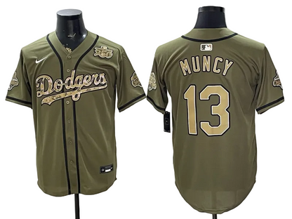 Olive 2026 Armed Forces Day Baseball Jersey -All Stitched