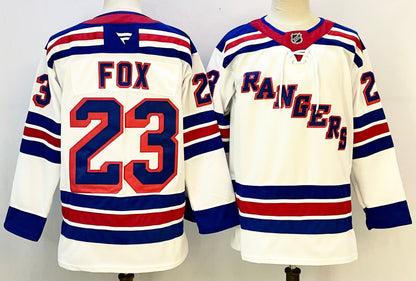 Custom 2026 Ranger Away White Premium All Stitched Hockey Jersey