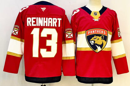Custom 2026 Panther Home Red Premium All Stitched Hockey Jersey