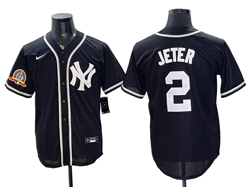 Yankees Fashion Black Out Baseball Jersey -All Stitched