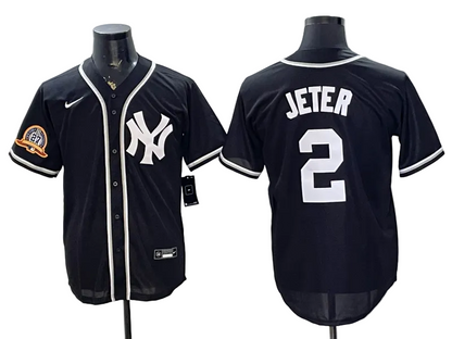 Yankees Fashion Black Out Baseball Jersey -All Stitched