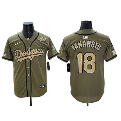 Olive 2026 Armed Forces Day Baseball Jersey -All Stitched