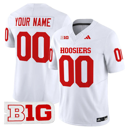 Custom Name Number Indiana Hoosiers Crimson White Black Limited Football Jersey -All Stitched